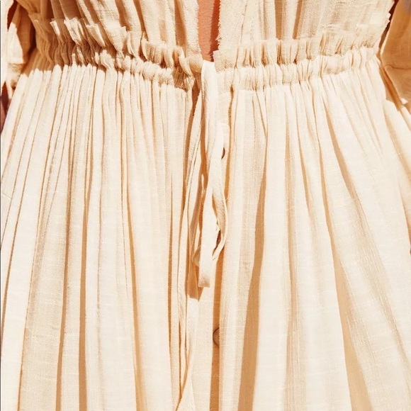 Boho summer lounge beach tunic coverup one size button front flutter sleeve - Picture 6 of 9